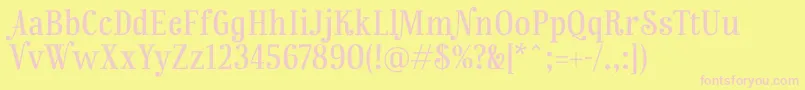 RainbowmansionLf Font – Pink Fonts on Yellow Background