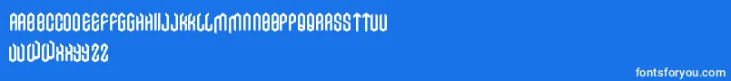 Axe-Schriftart – Weiße Schriften auf blauem Hintergrund