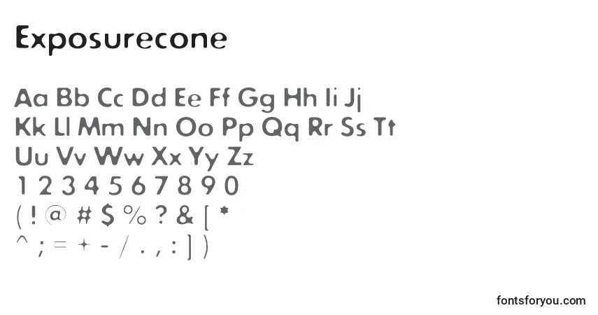 Exposurecone-fontti – aakkoset, numerot, erikoismerkit