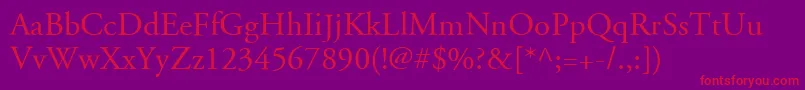 AbodeGaramondRegular Font – Red Fonts on Purple Background