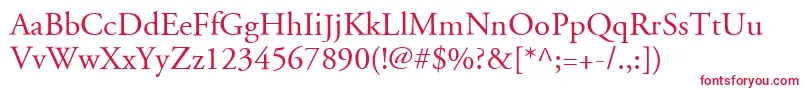 AbodeGaramondRegular Font – Red Fonts on White Background