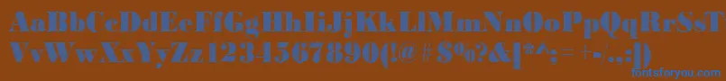 フォントBodonirising2Regular – 茶色の背景に青い文字