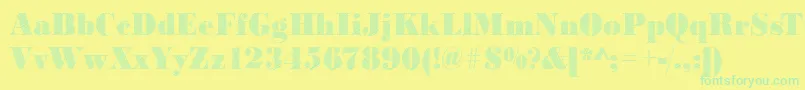 Bodonirising2Regular Font – Green Fonts on Yellow Background