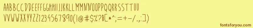 BiteBullet Font – Brown Fonts on Yellow Background