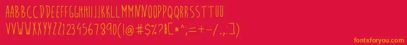 フォントBiteBullet – 赤い背景にオレンジの文字