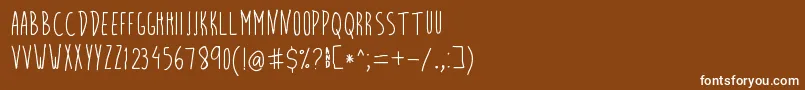 BiteBullet-Schriftart – Weiße Schriften auf braunem Hintergrund