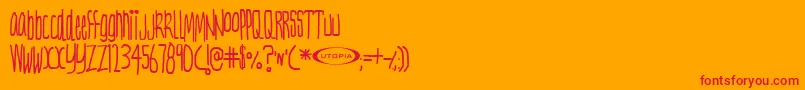Nerve Font – Red Fonts on Orange Background