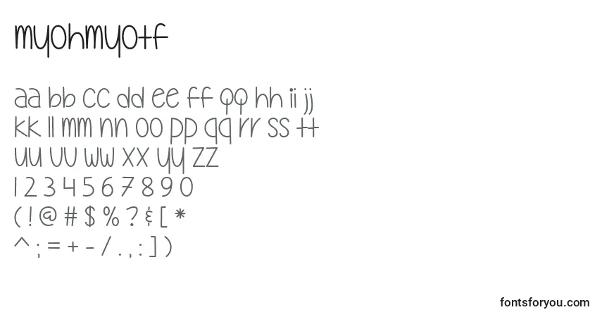 A fonte MyOhMyOtf – alfabeto, números, caracteres especiais