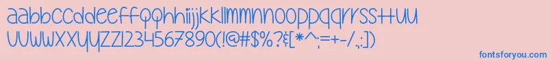 Fonte MyOhMyOtf – fontes azuis em um fundo rosa