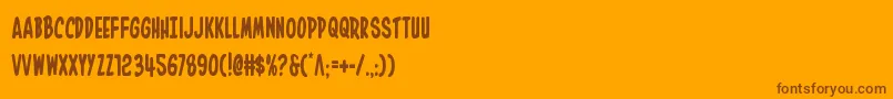 Inhouseeditioncond-Schriftart – Braune Schriften auf orangefarbenem Hintergrund