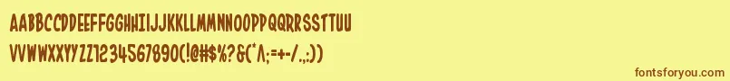 Fonte Inhouseeditioncond – fontes marrons em um fundo amarelo