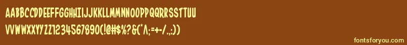 Inhouseeditioncond-fontti – keltaiset fontit ruskealla taustalla