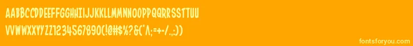 Inhouseeditioncond-Schriftart – Gelbe Schriften auf orangefarbenem Hintergrund