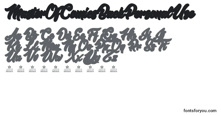 Czcionka MasterOfComicsBackPersonalUse – alfabet, cyfry, specjalne znaki