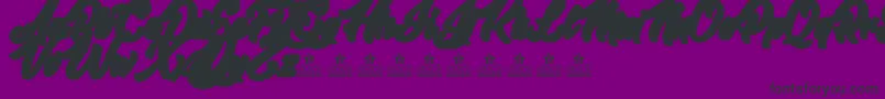 MasterOfComicsBackPersonalUse-Schriftart – Schwarze Schriften auf violettem Hintergrund