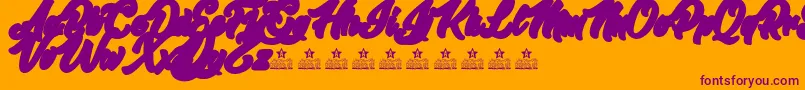 MasterOfComicsBackPersonalUse Font – Purple Fonts on Orange Background