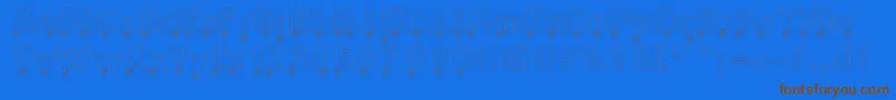 Animalcasualty-Schriftart – Braune Schriften auf blauem Hintergrund