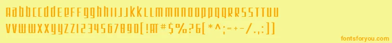 SfSquareRoot Font – Orange Fonts on Yellow Background