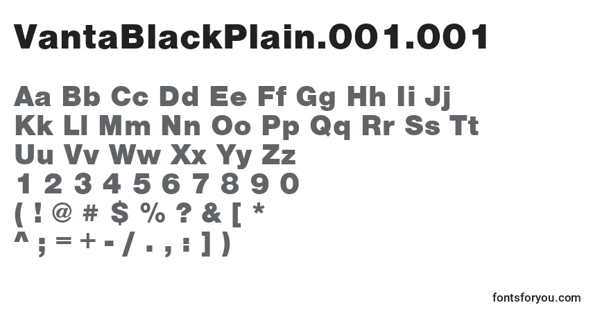 A fonte VantaBlackPlain.001.001 – alfabeto, números, caracteres especiais