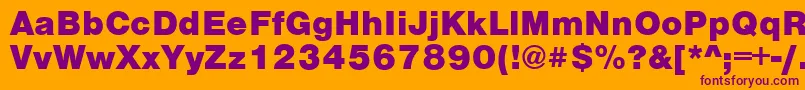 フォントVantaBlackPlain.001.001 – オレンジの背景に紫のフォント