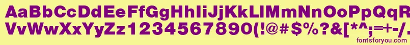 VantaBlackPlain.001.001 Font – Purple Fonts on Yellow Background