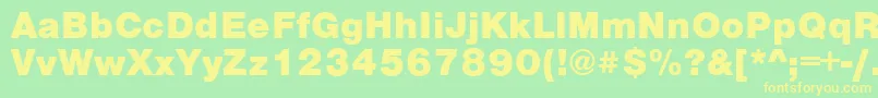 VantaBlackPlain.001.001 Font – Yellow Fonts on Green Background