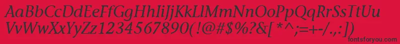 Police StoneInfItcTtMediumitalic – polices noires sur fond rouge