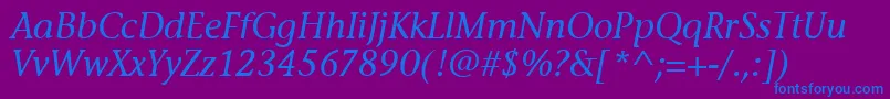 StoneInfItcTtMediumitalic Font – Blue Fonts on Purple Background