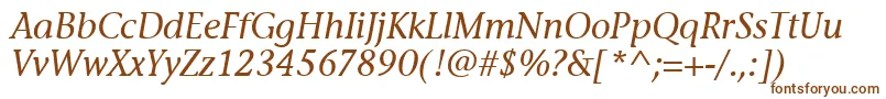Шрифт StoneInfItcTtMediumitalic – коричневые шрифты на белом фоне