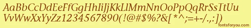 Czcionka StoneInfItcTtMediumitalic – brązowe czcionki na żółtym tle