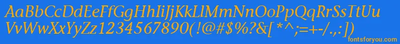 StoneInfItcTtMediumitalic Font – Orange Fonts on Blue Background