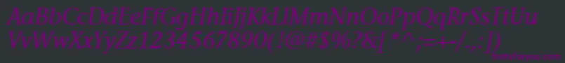 Шрифт StoneInfItcTtMediumitalic – фиолетовые шрифты на чёрном фоне