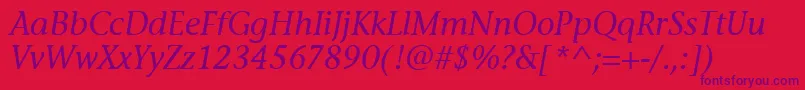 Police StoneInfItcTtMediumitalic – polices violettes sur fond rouge
