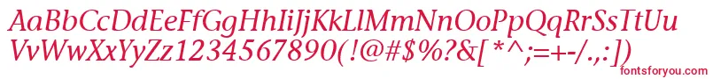 StoneInfItcTtMediumitalic Font – Red Fonts on White Background