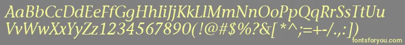 StoneInfItcTtMediumitalic Font – Yellow Fonts on Gray Background