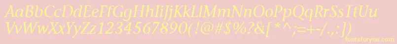 Шрифт StoneInfItcTtMediumitalic – жёлтые шрифты на розовом фоне