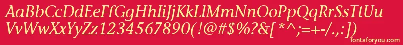 StoneInfItcTtMediumitalic Font – Yellow Fonts on Red Background