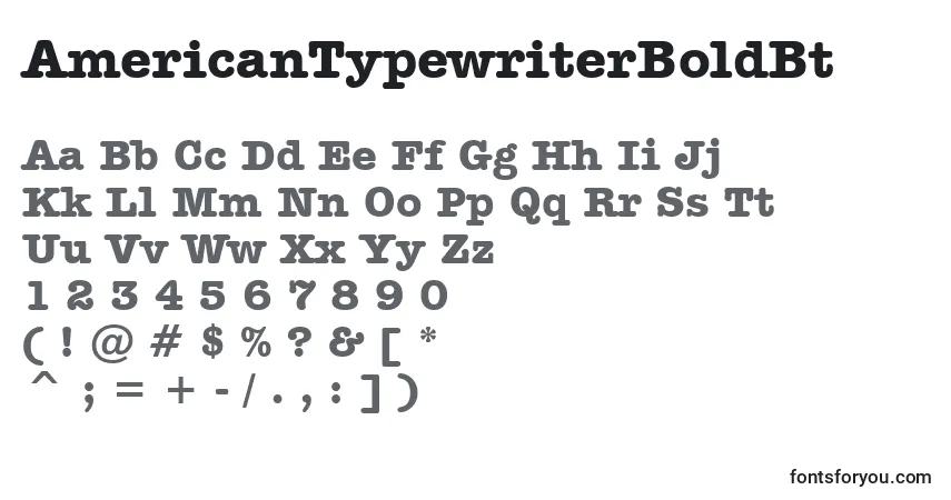 Шрифт AmericanTypewriterBoldBt – алфавит, цифры, специальные символы