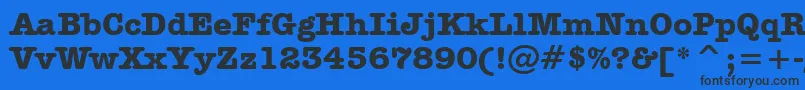 フォントAmericanTypewriterBoldBt – 黒い文字の青い背景