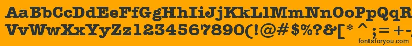 フォントAmericanTypewriterBoldBt – 黒い文字のオレンジの背景