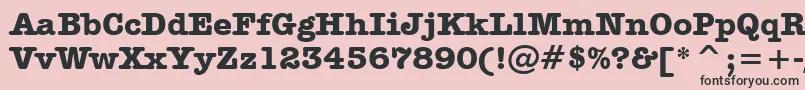 フォントAmericanTypewriterBoldBt – ピンクの背景に黒い文字