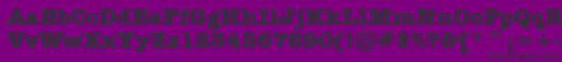 AmericanTypewriterBoldBt-Schriftart – Schwarze Schriften auf violettem Hintergrund