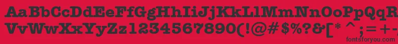 AmericanTypewriterBoldBt-Schriftart – Schwarze Schriften auf rotem Hintergrund