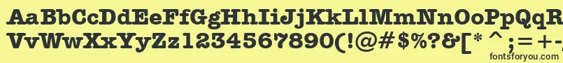 AmericanTypewriterBoldBt-fontti – mustat fontit keltaisella taustalla