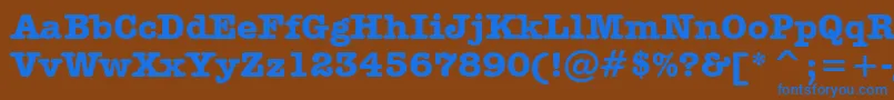 フォントAmericanTypewriterBoldBt – 茶色の背景に青い文字
