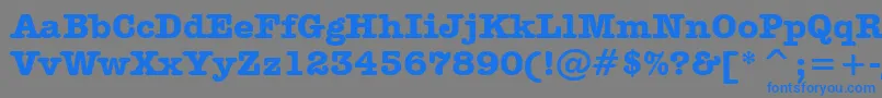フォントAmericanTypewriterBoldBt – 灰色の背景に青い文字
