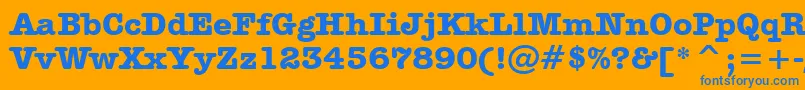 フォントAmericanTypewriterBoldBt – オレンジの背景に青い文字