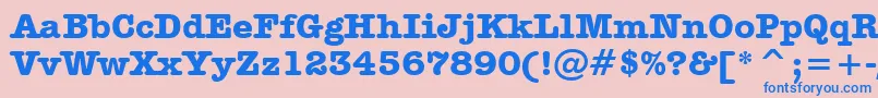 AmericanTypewriterBoldBt-Schriftart – Blaue Schriften auf rosa Hintergrund