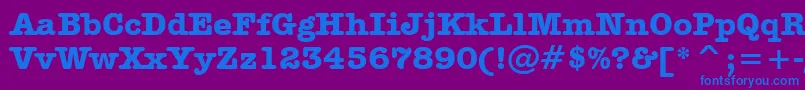 AmericanTypewriterBoldBt-Schriftart – Blaue Schriften auf violettem Hintergrund