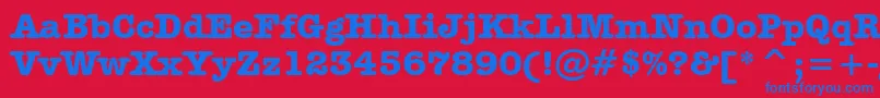 AmericanTypewriterBoldBt Font – Blue Fonts on Red Background